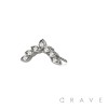 316L SURGICAL STEEL THREADLESS PUSH IN MULTI CZ MARQUISE ARCH FAN TOP PART